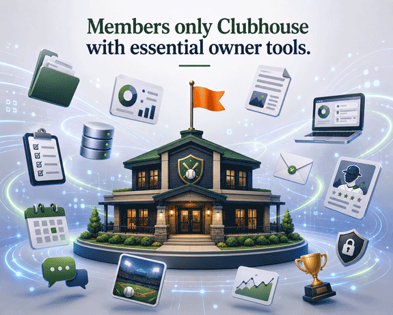 Sim League Clubhouse card